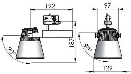 Трековый светильник Glider LED 55W 3000K