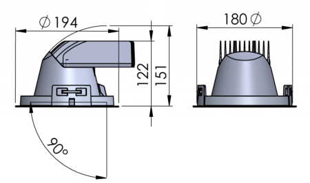 Встраиваемый светильник Lean DL LED 43W 4000K (с блоком управления DALI)